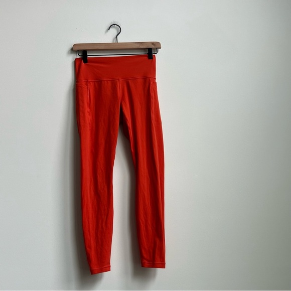 Athleta Transcend Stash Tight with Pockets Larkspur Red (orange) medium leggings - Picture 5 of 14